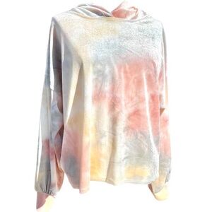 Vintage Havana Velvet Sorbet Hoodie Women S‎ Pastel Tie Dye Cropped Sweatshirt